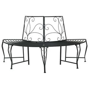vidaXL Stromov&aacute; lavička 4-Počet m&iacute;st 160 x 80 x 89 cm Ocel Čern&aacute;