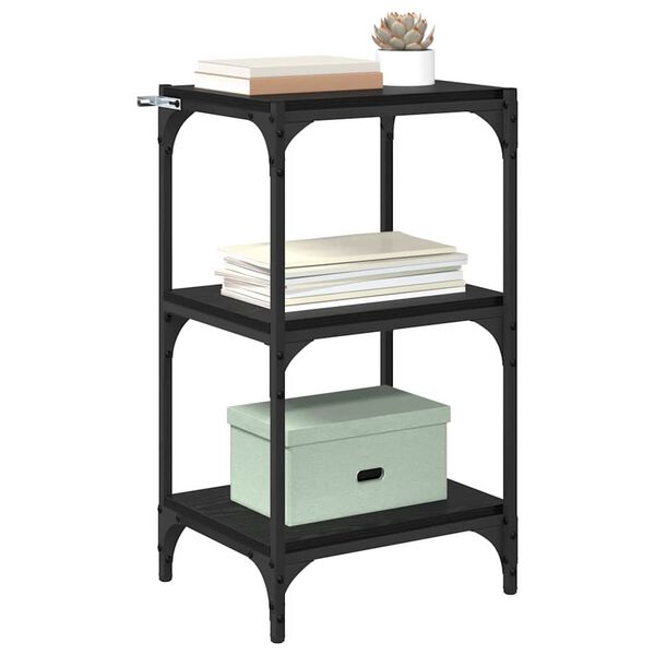 vidaXL Knihovna Čern&yacute; dub 40 x 33 x 70,5 cm Konstrukčn&iacute; dřevo a železo