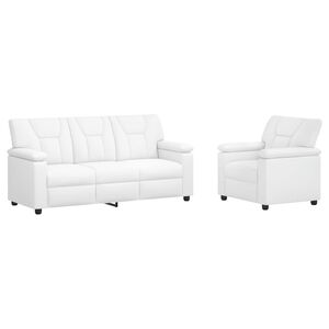 vidaXL Set pohovek 2 pcs B&iacute;l&aacute; Uměl&aacute; kůže