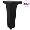 vidaXL N&aacute;bytkov&eacute; nohy 12 ks Čern&aacute; 54,1 x 54,1 x 100 mm Železo
