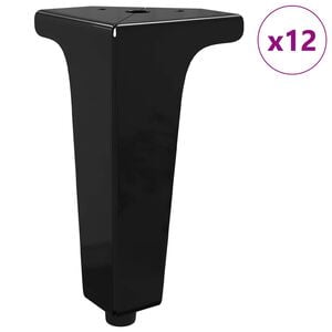 vidaXL N&aacute;bytkov&eacute; nohy 12 ks Čern&aacute; 54,1 x 54,1 x 100 mm Železo