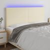 vidaXL Čelo postele s LED kr&eacute;mov&eacute; 180x5x118/128 cm uměl&aacute; kůže