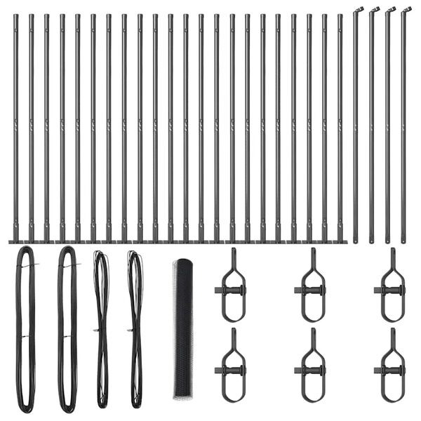 vidaXL Plotov&yacute; sloupek. &Scaron;ed&aacute; 50 x 1,2 m (25 mm s&iacute;ť) Ocel a PVC