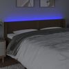 vidaXL Čelo postele s LED tmavě hněd&eacute; 203 x 16 x 78/88 cm textil