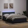 vidaXL Box spring postel s matrac&iacute; a LED tmavě &scaron;ed&aacute; 160x210 cm samet