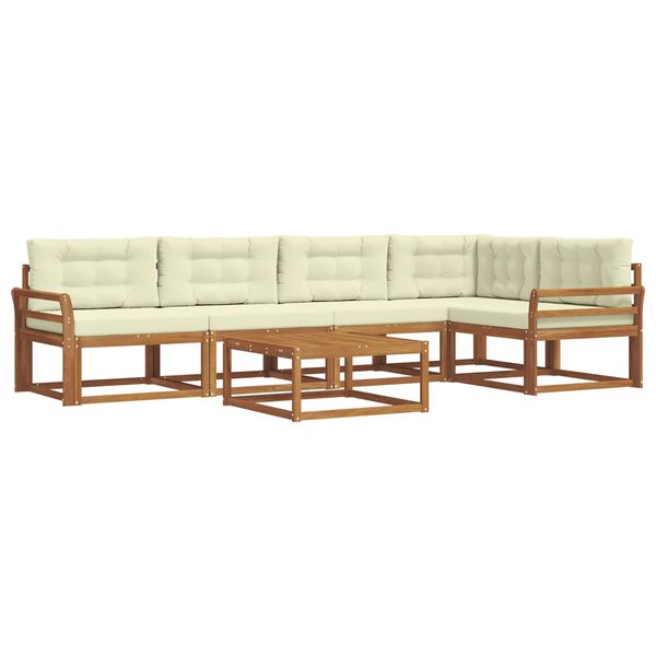 vidaXL Venkovn&iacute; pohovkov&aacute; souprava 6 pcs Přirozen&aacute; a Kr&eacute;mov&aacute;