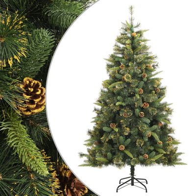 vidaXL Umělý sklápěcí vánoční stromek s šiškami 180 cm