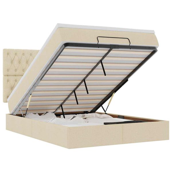 vidaXL Osmanský rám postele s matrací krémově 140x200cm textil