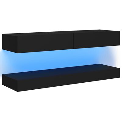 vidaXL TV skříňka s LED osvětlením černá 120 x 35 cm