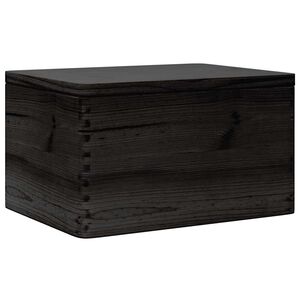 vidaXL Dřevěn&aacute; box s v&iacute;kem čern&aacute; 40x30x23 cm masivn&iacute; borov&eacute; dřevo