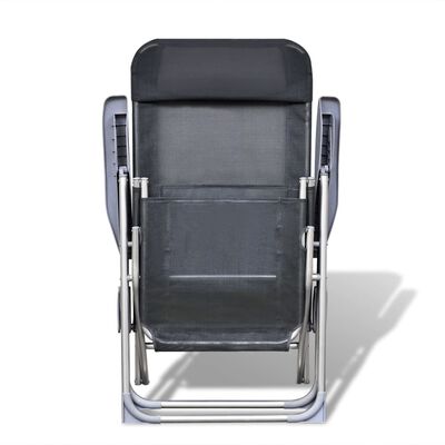 vidaXL Skládací zahradní židle 2 ks hliník a textilen šedé