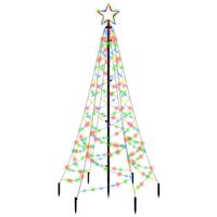 vidaXL Vánoční strom s hrotem 200 barevných LED diod 180 cm