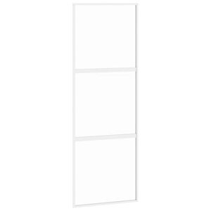 vidaXL Posuvn&eacute; dveře b&iacute;l&eacute; 76 x 205 cm tvrzen&eacute; sklo a hlin&iacute;k