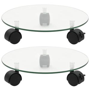 vidaXL Voz&iacute;ky pod květin&aacute;če z tvrzen&eacute;ho skla 2 ks kulat&eacute; 28 cm