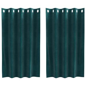 vidaXL Zatemňovac&iacute; z&aacute;věsy 2 pcs Tmavě zelen&aacute; 140 x 140 cm samet