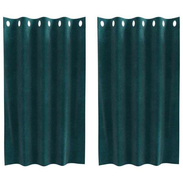 vidaXL Zatemňovac&iacute; z&aacute;věsy 2 pcs Tmavě zelen&aacute; 140 x 140 cm samet