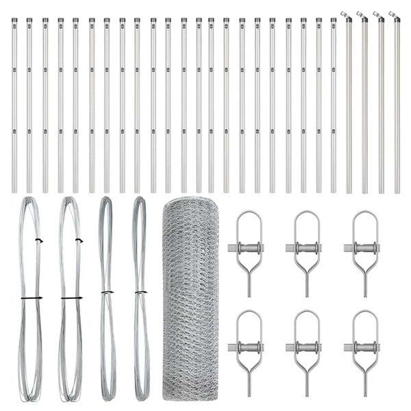 vidaXL Plotov&yacute; sloupek. Stř&iacute;brn&aacute; 50 x 0,6 m (25 mm s&iacute;ť) Ocel