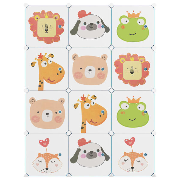 vidaXL Dětská modulární skříň s 12 úložnými boxy zelená PP