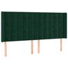 vidaXL Čelo postele typu u&scaron;&aacute;k tmavě zelen&aacute; 203x16x118/128 cm samet