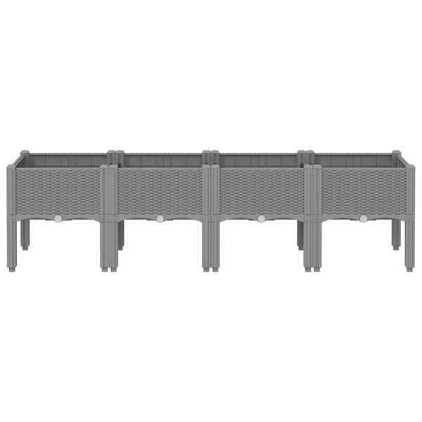 vidaXL Zahradn&iacute; truhl&iacute;k s trel&aacute;ž&iacute; světle &scaron;ed&yacute; 160 x 40 x 42 cm PP