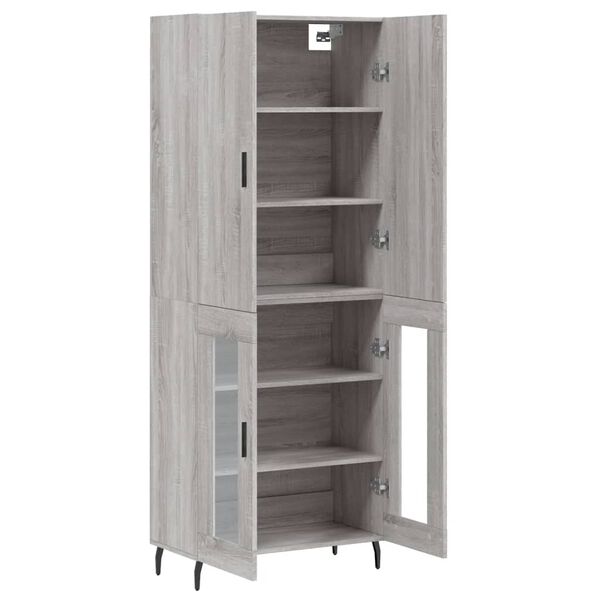 vidaXL Skř&iacute;ň highboard &scaron;ed&aacute; sonoma 69,5 x 34 x 180 cm kompozitn&iacute; dřevo