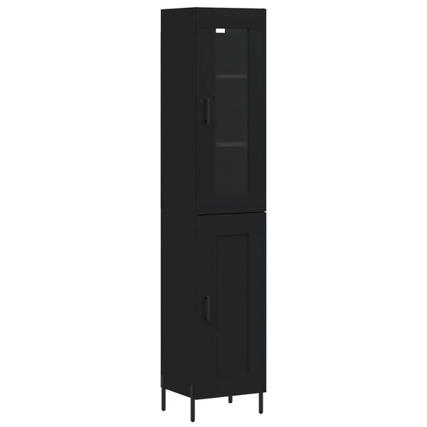 vidaXL Skříň highboard černá 34,5 x 34 x 180 cm kompozitní dřevo