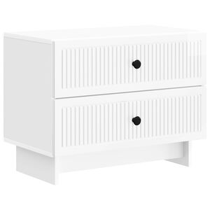 vidaXL Nočn&iacute; skř&iacute;ňka B&iacute;l&aacute; s vysok&yacute;m leskem 62 x 34,5 x 47,5 cm