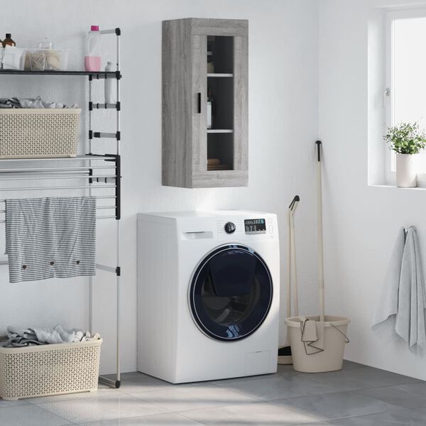 vidaXL N&aacute;stěnn&aacute; skř&iacute;ňka &scaron;ed&aacute; sonoma 34,5 x 34 x 90 cm