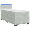 vidaXL Box spring postel s matrac&iacute; a LED Světle &scaron;ed&aacute; 90 x 190 cm Samet