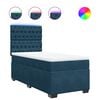 vidaXL Box spring postel s matrac&iacute; modr&aacute; 90 x 190 cm samet