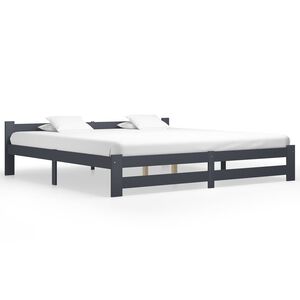 vidaXL R&aacute;m postele bez matrace Tmavě &scaron;ed&yacute; masiv borovice 200x200 cm