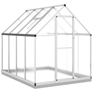 vidaXL Sklen&iacute;k s podkladov&yacute;m r&aacute;mem stř&iacute;brn&yacute; 224 x 169 x 202 cm hlin&iacute;k