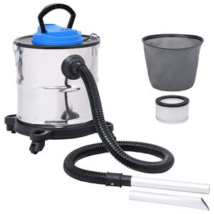 vidaXL Vysavač na popel s HEPA filtrem 1200 W 20 l nerezov&aacute; ocel