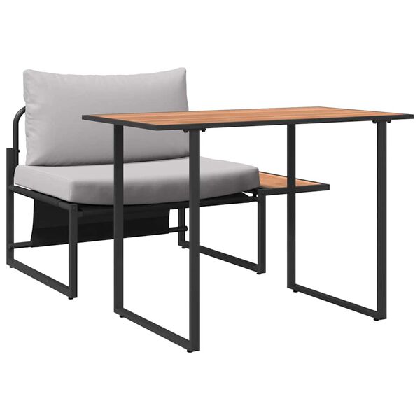 vidaXL Zahradní jídelní souprava 2 pcs Světle šedá Ocel