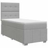 vidaXL Postel boxspring s matrac&iacute; s čelo Světle &scaron;ed&aacute; jednoduch&yacute; Textil