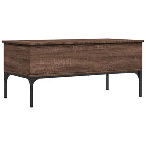 vidaXL Konferenčn&iacute; stolek hněd&yacute; dub 100 x 50 x 45 cm kompozit a kov