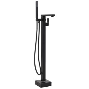 vidaXL Volně stoj&iacute;c&iacute; vanov&aacute; baterie čern&aacute; nerezov&aacute; ocel 90 cm