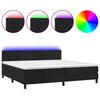 vidaXL Box spring postel s matrací a LED černá 200x200 cm samet
