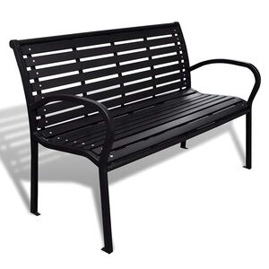 vidaXL Zahradn&iacute; lavice 125 cm ocel a WPC čern&aacute;