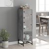 vidaXL Highboard se skleněn&yacute;mi dv&iacute;řky betonově &scaron;ed&yacute; 35 x 37 x 120 cm