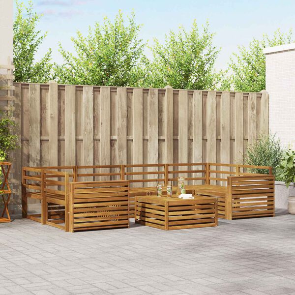 vidaXL Venkovn&iacute; pohovkov&aacute; souprava 7 pcs Př&iacute;rodn&iacute;