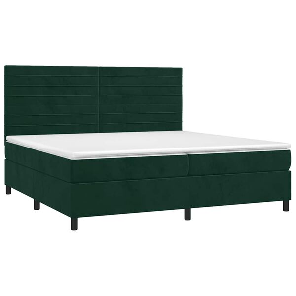 vidaXL Box spring postel s matrac&iacute; tmavě zelen&aacute; 200x200 cm samet