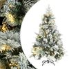 vidaXL V&aacute;nočn&iacute; stromek s LED zasněžen&yacute; s &scaron;i&scaron;kami 150 cm PVC a PE