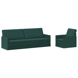 vidaXL Set pohovek 2 pcs Tmavě zelen&aacute; Textil