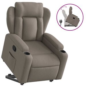 vidaXL Zvedac&iacute; polohovac&iacute; křeslo taupe textil