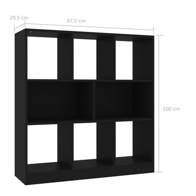 vidaXL Knihovna černá 97,5 x 29,5 x 100 cm dřevotříska