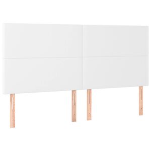 vidaXL Čelo postele b&iacute;l&eacute; 180x5x118/128 cm uměl&aacute; kůže