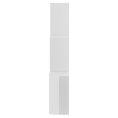 vidaXL Nástěnná police bílá s vysokým leskem 78x15x93 cm dřevotříska