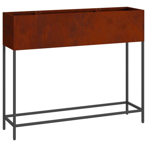 vidaXL Vyv&yacute;&scaron;en&yacute; zahradn&iacute; květin&aacute;č Rezav&aacute; 100 x 26 x 82 cm