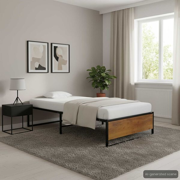 vidaXL R&aacute;m postele čern&yacute; kovov&yacute; 90 x 200 cm